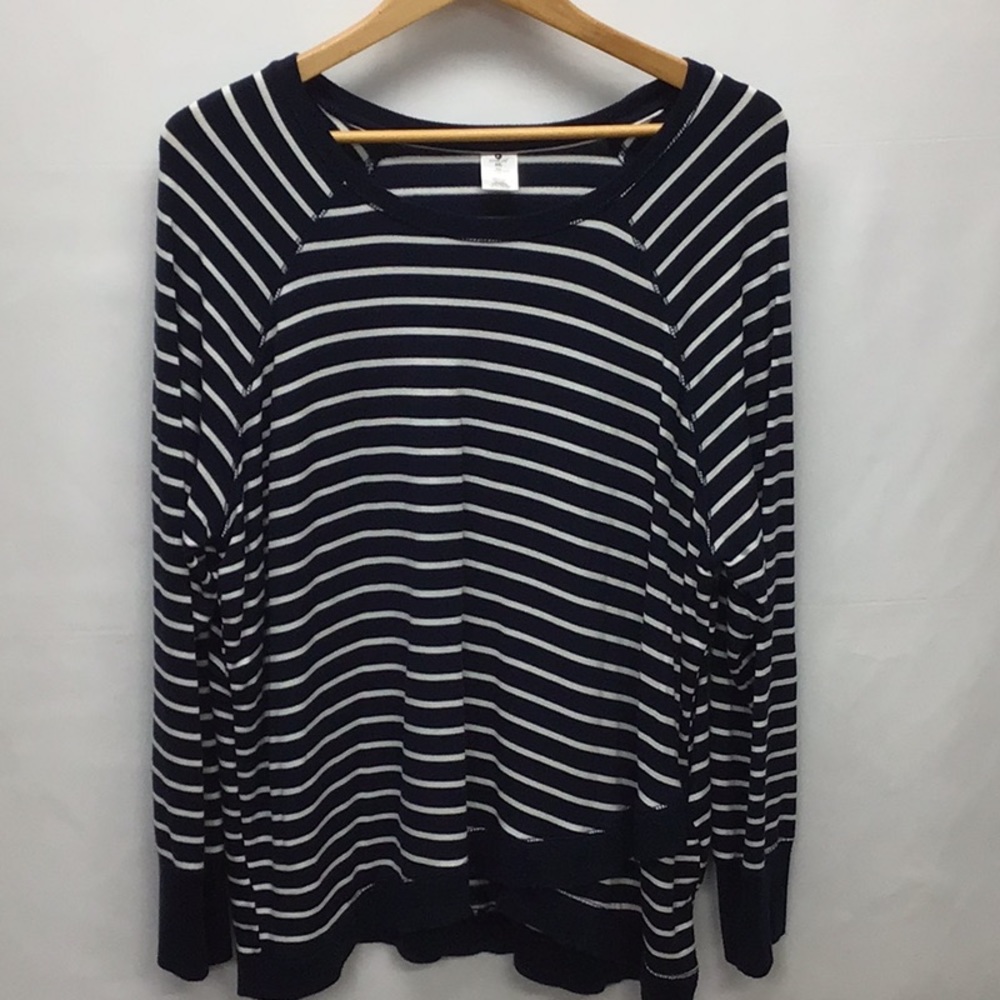 Active Life XXL SO SOFT navy blue with white stripes long sleeve top
